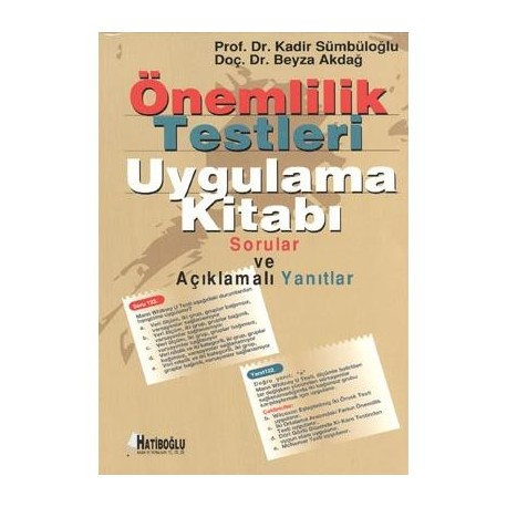 Önemlilik Testleri Uygulama Kitabı